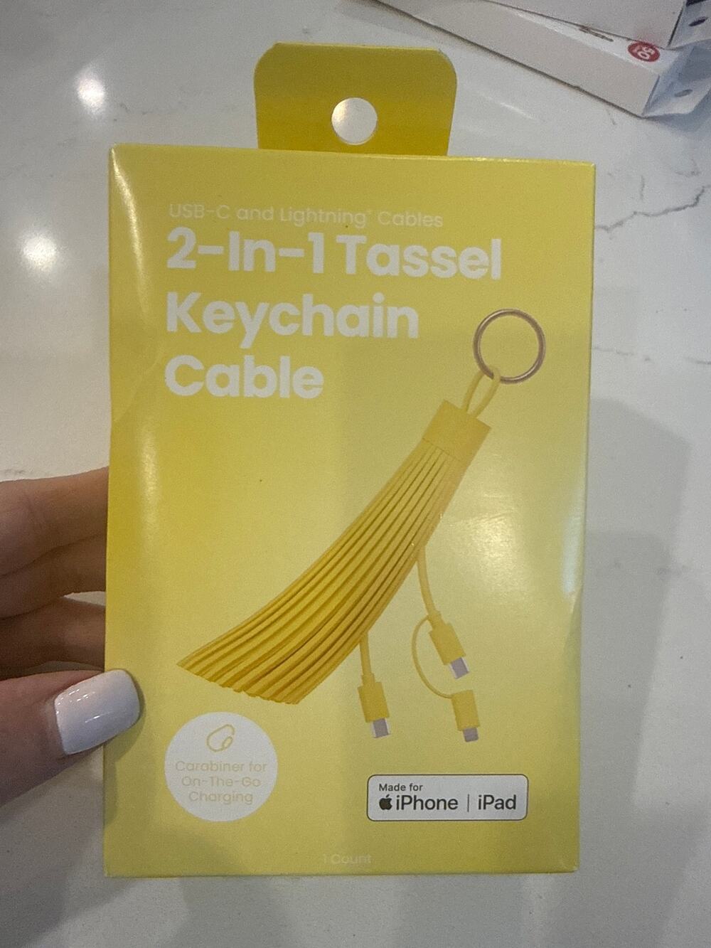 2 in 1 tassel keychain cable